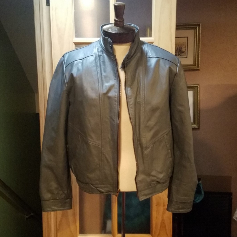 Vtg 80s leather jacket